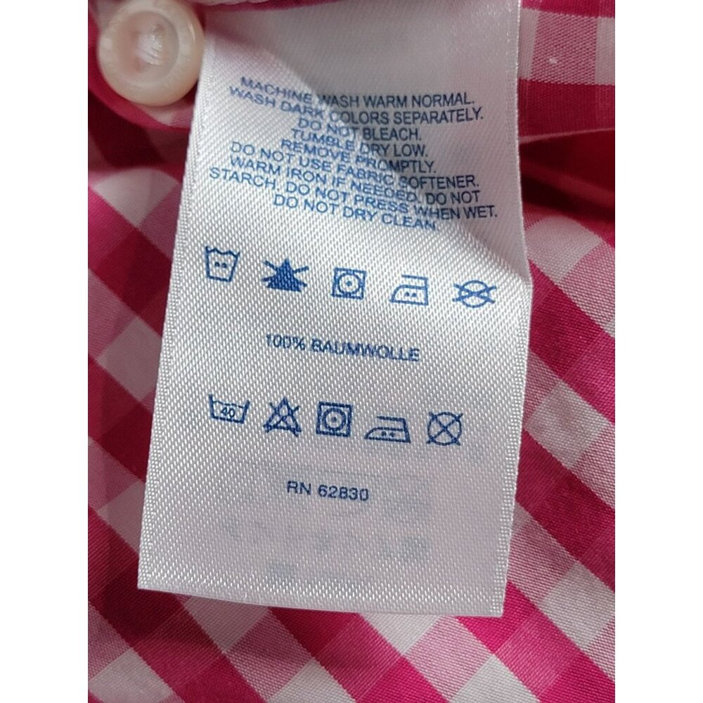 Lands' End Women's Gingham Pattern Collared Long … - image 4